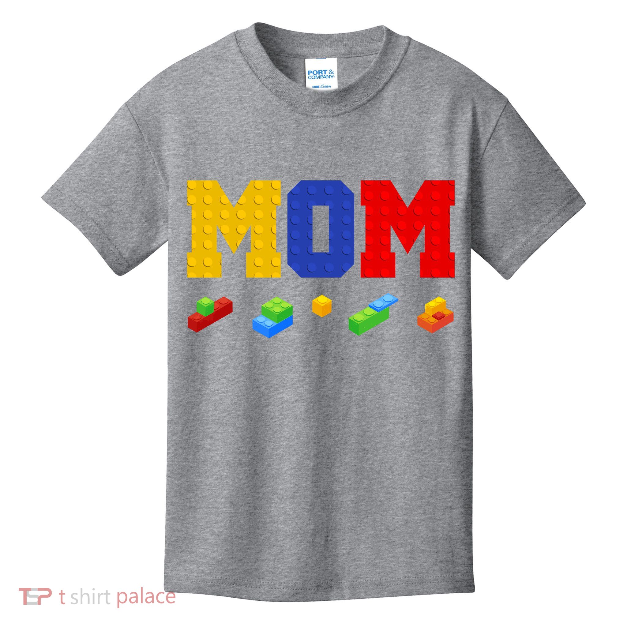 Builder Building Blocks Mom Kids T-Shirt