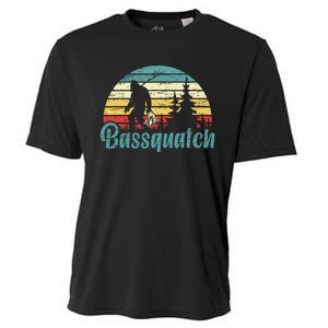 Bassquatch Bigfoot Believer Bass Fishing Yeti Sasquatch Cooling Performance Crew T-Shirt