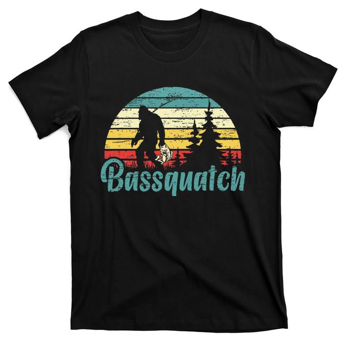 Bassquatch Bigfoot Believer Bass Fishing Yeti Sasquatch T-Shirt