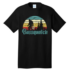 Bassquatch Bigfoot Believer Bass Fishing Yeti Sasquatch Tall T-Shirt