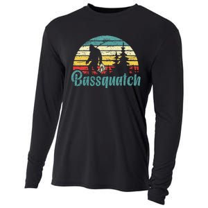 Bassquatch Bigfoot Believer Bass Fishing Yeti Sasquatch Cooling Performance Long Sleeve Crew