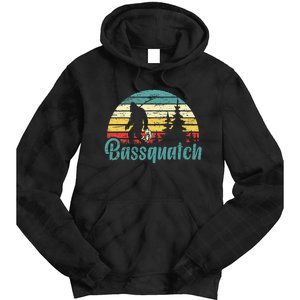 Bassquatch Bigfoot Believer Bass Fishing Yeti Sasquatch Tie Dye Hoodie