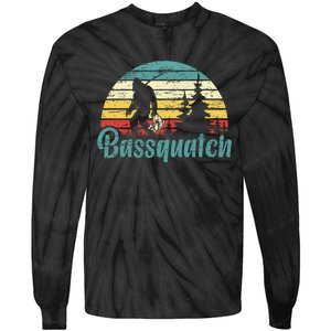 Bassquatch Bigfoot Believer Bass Fishing Yeti Sasquatch Tie-Dye Long Sleeve Shirt