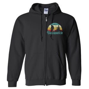 Bassquatch Bigfoot Believer Bass Fishing Yeti Sasquatch Full Zip Hoodie