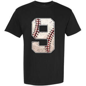 Baseball Birthday Boy Nine 9 Years Old Ninth 9th Bday Party Garment-Dyed Heavyweight T-Shirt