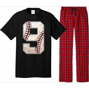 Baseball Birthday Boy Nine 9 Years Old Ninth 9th Bday Party Pajama Set