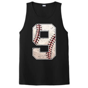 Baseball Birthday Boy Nine 9 Years Old Ninth 9th Bday Party PosiCharge Competitor Tank