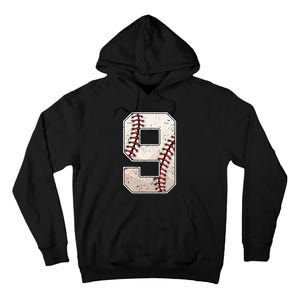 Baseball Birthday Boy Nine 9 Years Old Ninth 9th Bday Party Tall Hoodie