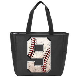 Baseball Birthday Boy Nine 9 Years Old Ninth 9th Bday Party Zip Tote Bag