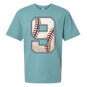 Baseball Birthday Boy Nine 9 Years Old Ninth 9th Bday Party Sueded Cloud Jersey T-Shirt