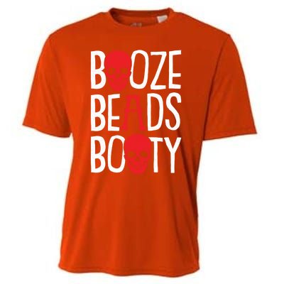 Booze Beads Booty Gasparilla Pirate Festival Jollyroger Gift Cooling Performance Crew T-Shirt