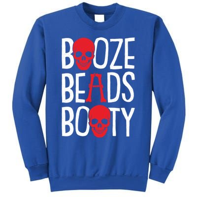 Booze Beads Booty Gasparilla Pirate Festival Jollyroger Gift Sweatshirt