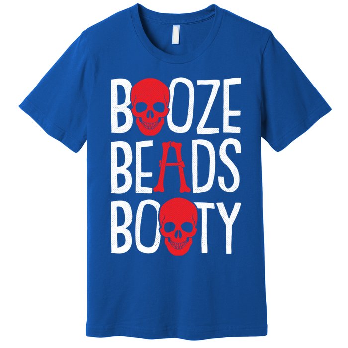 Booze Beads Booty Gasparilla Pirate Festival Jollyroger Gift Premium T-Shirt