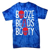 Booze Beads Booty Gasparilla Pirate Festival Jollyroger Gift Tie-Dye T-Shirt