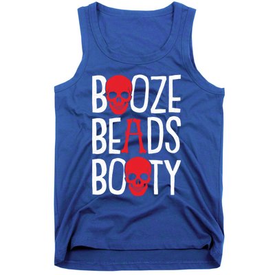 Booze Beads Booty Gasparilla Pirate Festival Jollyroger Gift Tank Top