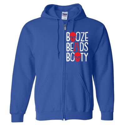 Booze Beads Booty Gasparilla Pirate Festival Jollyroger Gift Full Zip Hoodie