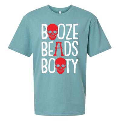 Booze Beads Booty Gasparilla Pirate Festival Jollyroger Gift Sueded Cloud Jersey T-Shirt