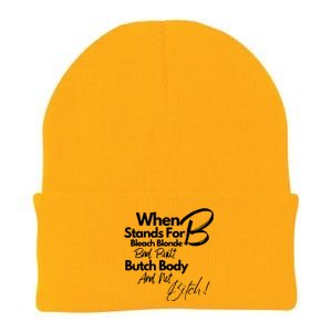 Bleach Blonde Bad Built Botched Body Knit Cap Winter Beanie