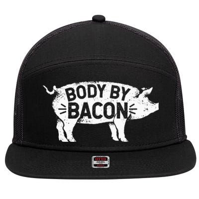 Body By Bacon For Low Carb High Fat Ketogenic Diet 7 Panel Mesh Trucker Snapback Hat