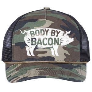 Body By Bacon For Low Carb High Fat Ketogenic Diet Retro Rope Trucker Hat Cap