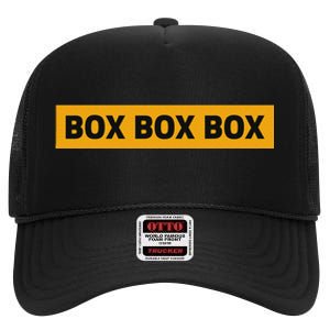 Box Box Box Formula Racing Radio Pit Box Box Box High Crown Mesh Back Trucker Hat