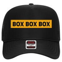 Box Box Box Formula Racing Radio Pit Box Box Box High Crown Mesh Back Trucker Hat