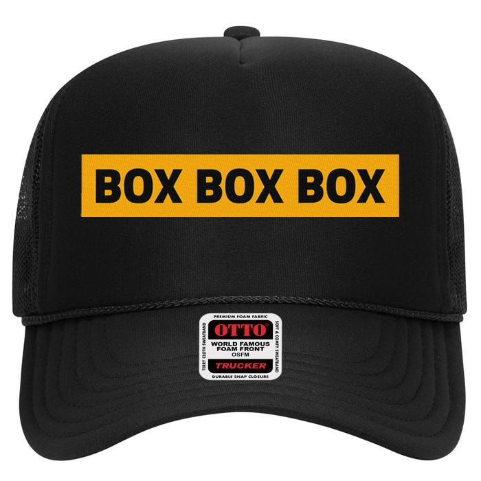 Box Box Box Formula Racing Radio Pit Box Box Box High Crown Mesh Back Trucker Hat