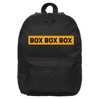 Box Box Box Formula Racing Radio Pit Box Box Box 16 in Basic Backpack