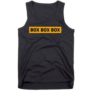 Box Box Box Formula Racing Radio Pit Box Box Box Tank Top