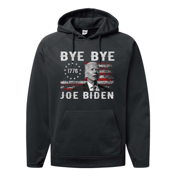 Bye Bye Biden Funny Anti Biden Election Drops Out Performance Fleece Hoodie