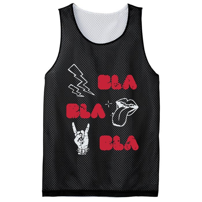 Bla Bla Bla Punk Rock Mesh Reversible Basketball Jersey Tank