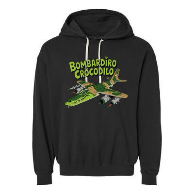 Boy Bombardilo Bombardier Crocodilo Italian Brainrot Garment-Dyed Fleece Hoodie