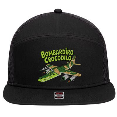 Boy Bombardilo Bombardier Crocodilo Italian Brainrot 7 Panel Mesh Trucker Snapback Hat