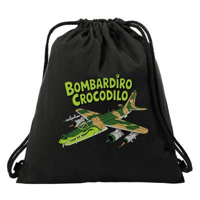 Boy Bombardilo Bombardier Crocodilo Italian Brainrot Drawstring Bag