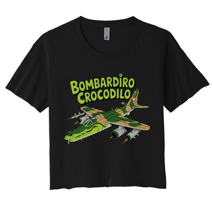 Boy Bombardilo Bombardier Crocodilo Italian Brainrot Women's Crop Top Tee