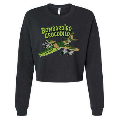 Boy Bombardilo Bombardier Crocodilo Italian Brainrot Cropped Pullover Crew