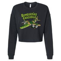 Boy Bombardilo Bombardier Crocodilo Italian Brainrot Cropped Pullover Crew