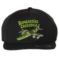 Boy Bombardilo Bombardier Crocodilo Italian Brainrot Wool Snapback Cap
