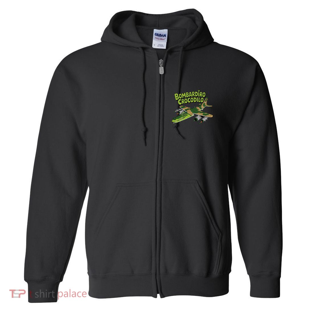 Boy Bombardilo Bombardier Crocodilo Italian Brainrot Full Zip Hoodie