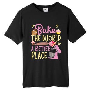 Bake Baking Beater Bake The World A Better Place Funny Gift Tall Fusion ChromaSoft Performance T-Shirt