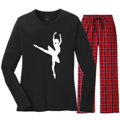 Ballet Ballerina Women's Long Sleeve Flannel Pajama Set 