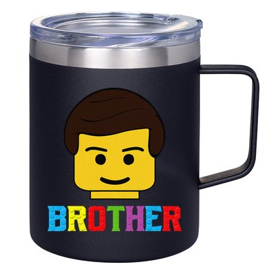 Block Brick Building Brother Master Builder Matching Family 12oz Stainless Steel Coffee Mug