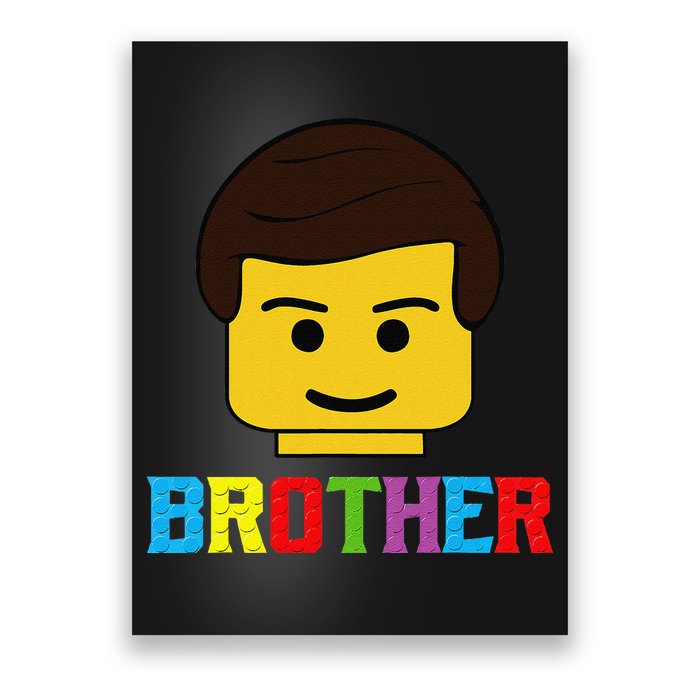 Block Brick Building Brother Master Builder Matching Family Poster