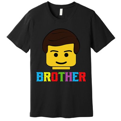 Block Brick Building Brother Master Builder Matching Family Premium T-Shirt