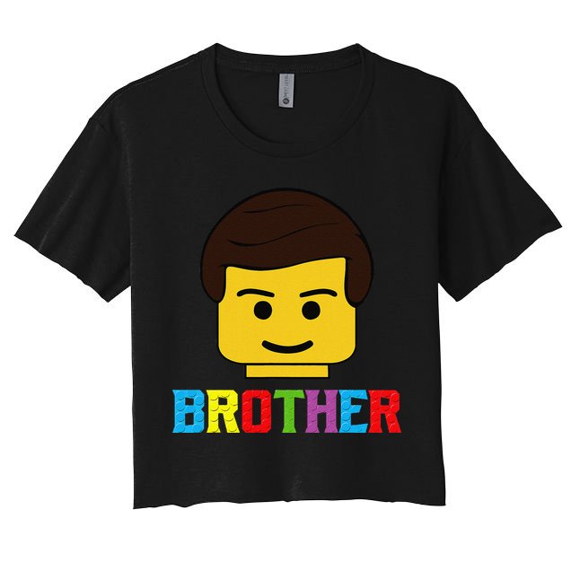 Block Brick Building Brother Master Builder Matching Family Women's Crop Top Tee