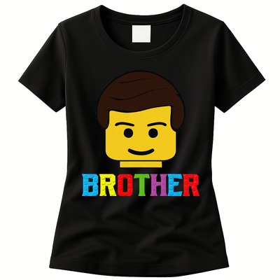Block Brick Building Brother Master Builder Matching Family Womens T-Shirt