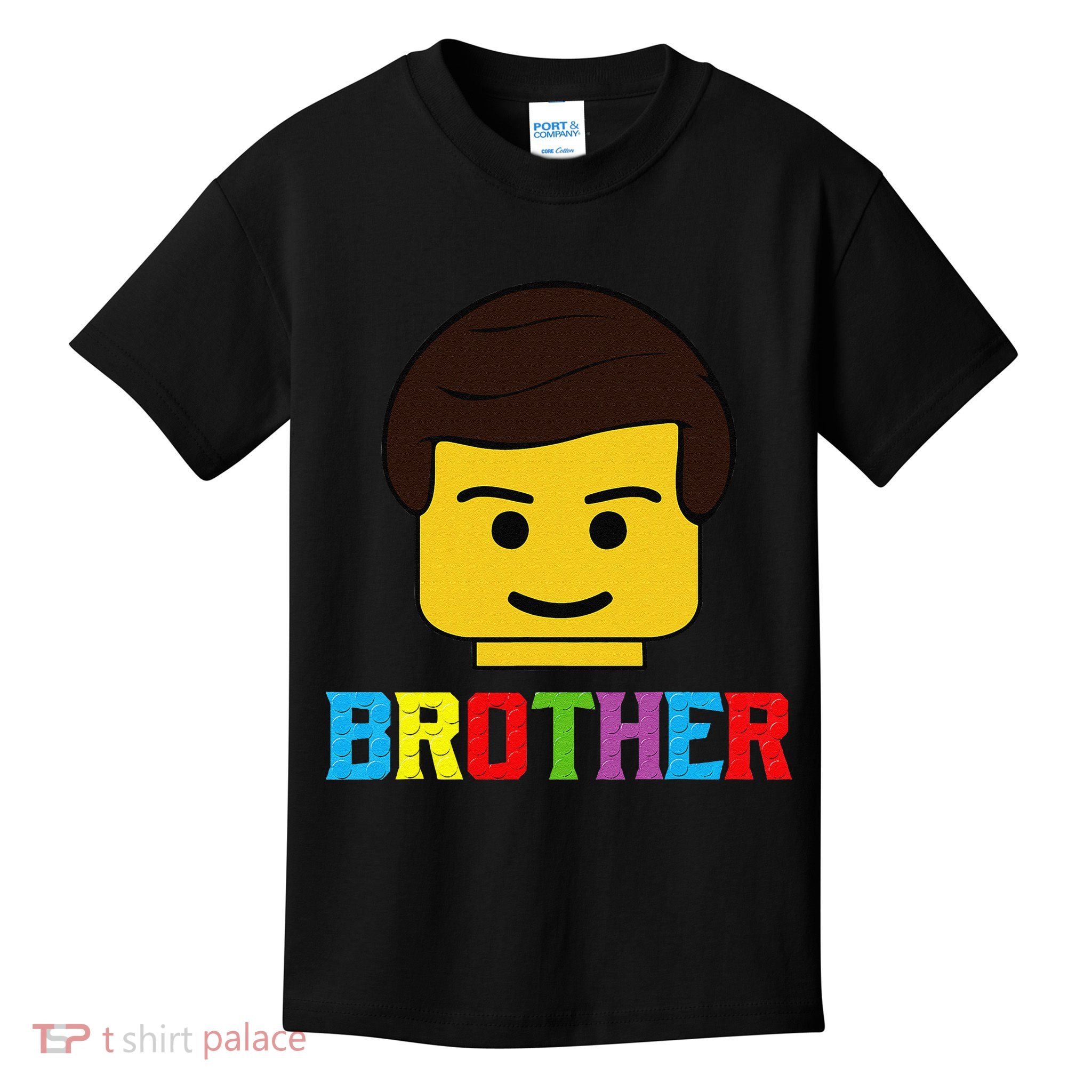 Block Brick Building Brother Master Builder Matching Family Kids T-Shirt