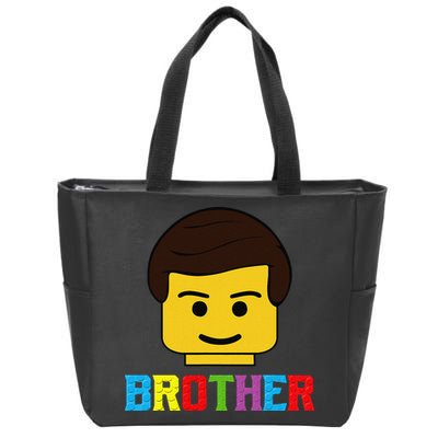 Block Brick Building Brother Master Builder Matching Family Zip Tote Bag