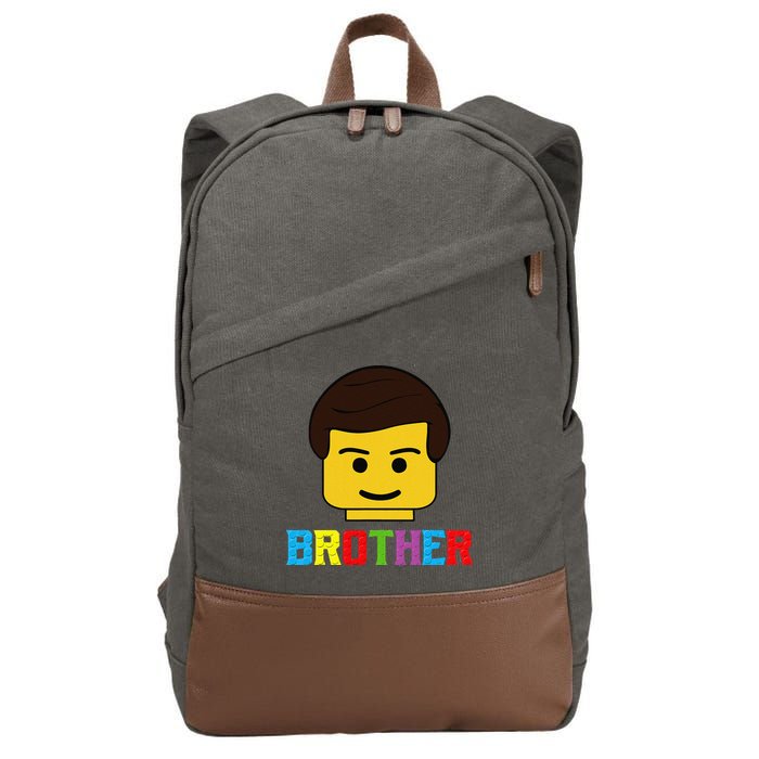 Block Brick Building Brother Master Builder Matching Family Cotton Canvas Backpack