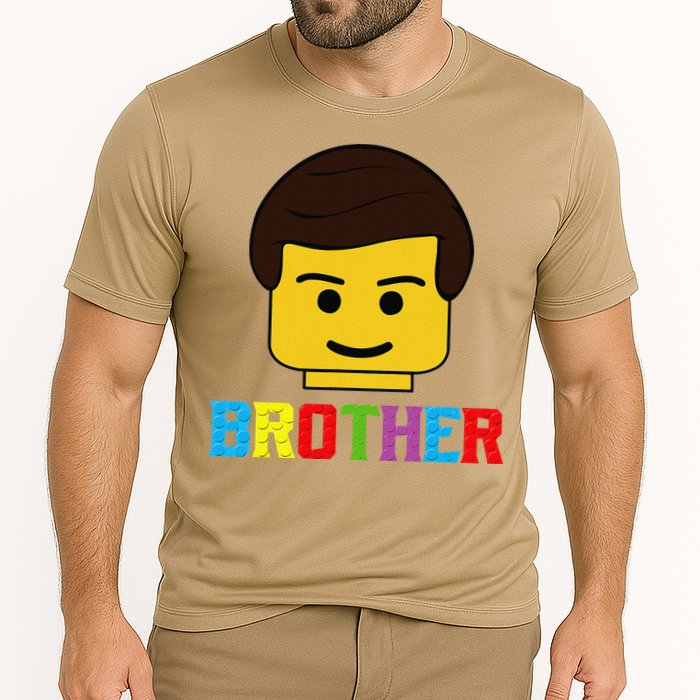 Block Brick Building Brother Master Builder Matching Family Cooling Performance Crew T-Shirt